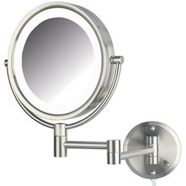 Jerdon Style 8.5 in. . 8X-1X LED Lighted Wall Mirror- Extends 13.5 in.- Nickel Finish HL88NL